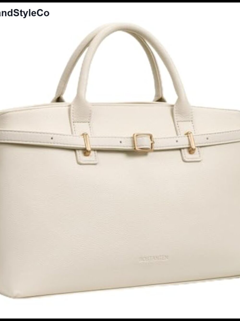 Vegan Leather Satchel Handbag Medium Structured Tote Work Bag